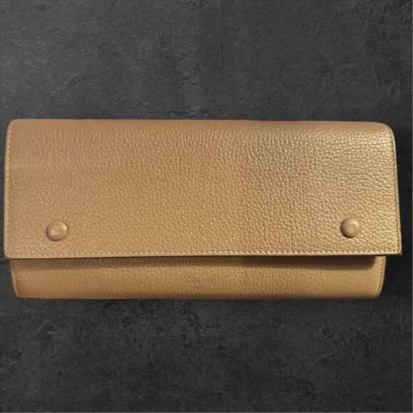 Céline Paris Beige Leather Wallet Chain Shoulder Bag - Picture 4 of 17